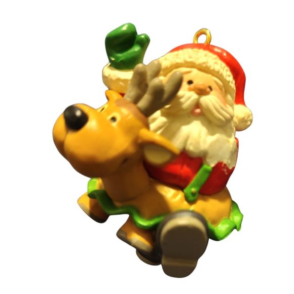 Vintage 1988 Enesco Christmas Ornament: Santa Dressed As Reindeer - Picture 1 of 1